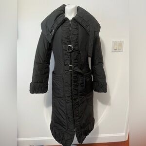 Decently Black Zip Long Jacket Puffer Size S